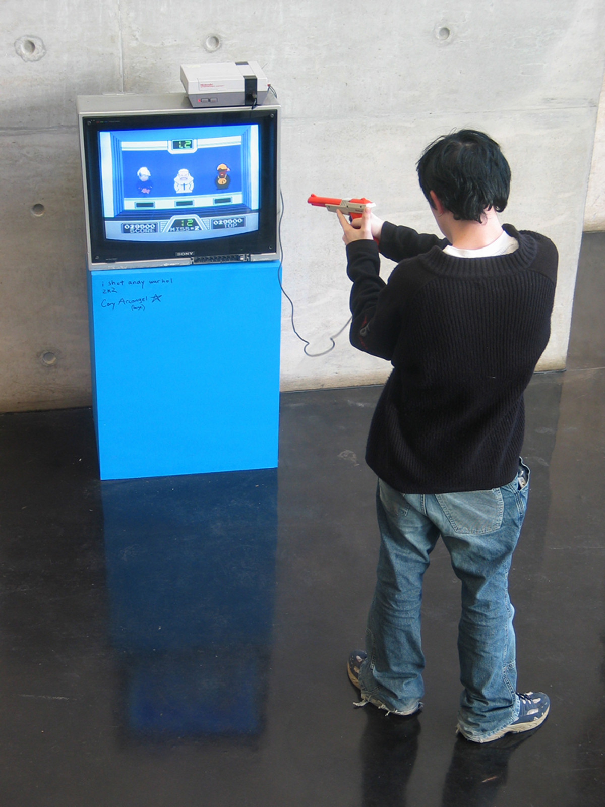 Cory Arcangel, I Shot Andy Warhol, 2002, Handmade hacked Hogan’s Alley cartridge, Nintendo, Liverpool Biennale, 2004