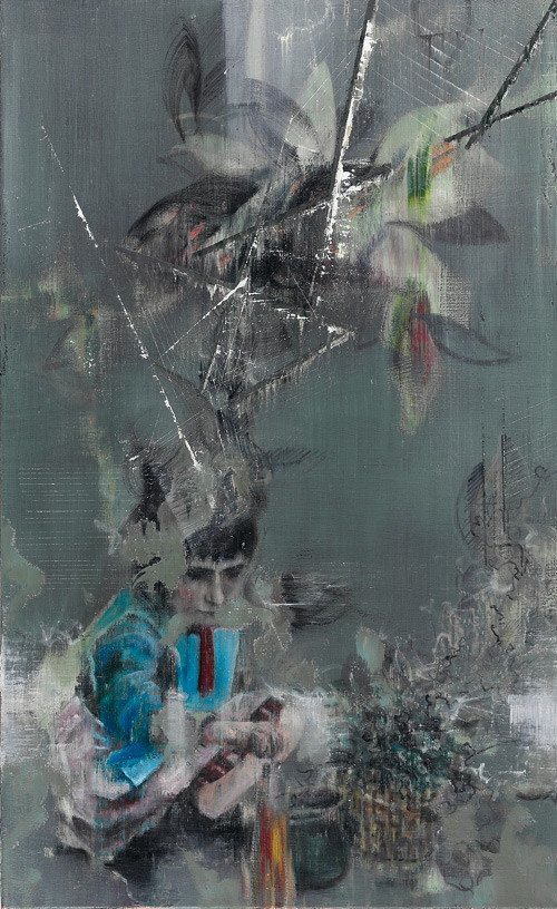 PAOLOS THEORIE 10, 2010, OIL ON CANVAS, 105 × 65 × 2 CM, PHOTO: JOCHEN LITTKEMANN, BERLIN